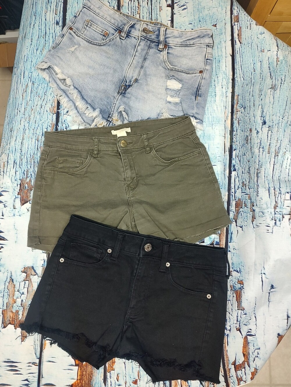 3 Pairs Size 6 Distressed Jean Type Shorts - Multi Brands